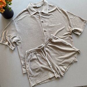 Zara Embroidered Shirt + Short Set